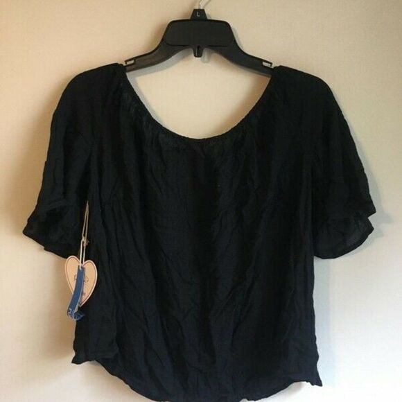 NWT Sadie Robinson small off the shoulder black cr - Picture 5 of 5